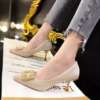 Women s Sexy High Heels Princess Style Pointed Toe Shoes Low Toe Platform Sandals Summer Rubber Upper Net Weight Loss Shoes 35 чёрный