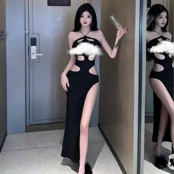 Женское сексуальное платье-колготки с вырезами на груди в стиле Spice Girl S