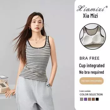 Women s Sexy Striped Vest with Pads & Suspenders – Slim Fit, Versatile for Spring & Summer Wear One Size