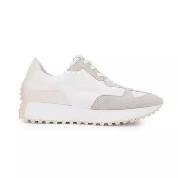 Women s shiny white and beige lace-up sneakers URBAN 36 белый