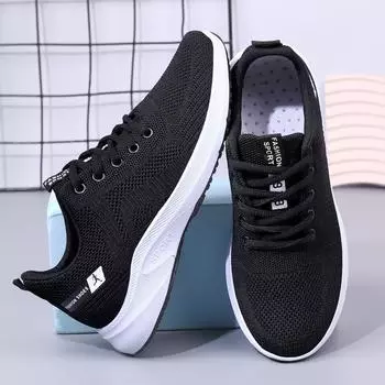 Women s shoes 2024 autumn new sports and leisure shoes foreign trade running breathable soft-soled fly-woven shoes 35