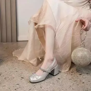 Женская обувь 2024 года, модные женские сандалии Baotou, горячая распродажа, сплошные сандалии с бабочкой и узлом, женские новые каблуки с кристаллами для женщин 35 чёрный