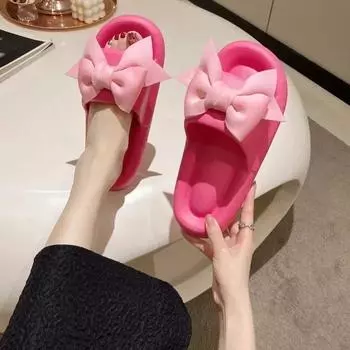 Women s Shoes 2024 Hot Selling Bow Women s Slippers Fashion Matching Casual Slippers Women s Round Toe Flat Slippers Zapatos 36 зелёный