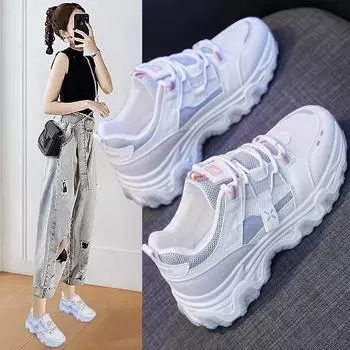 Women s Shoes 2024 New Breathable White Platform Sneakers Women Trainers Slip on Vulcanized Shoes Women Trainers Casual Flatsrf 35