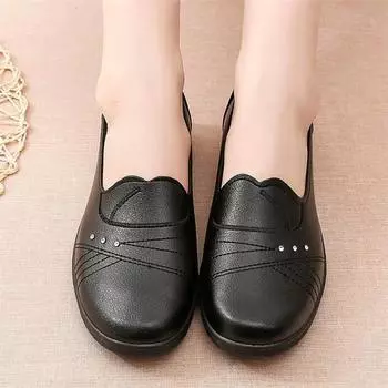 Women s Shoes 2024 New Slip on Women s Flats Fashion Crystal Casual Flat Shoes Hot Sale Round Toe Flat Low Heels Zapatos Mujer 36 чёрный