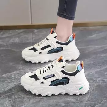 Women s shoes 2024 new winter high-value Hong Kong style trend explosion casual sports shoes platform student sports shoes 35 бежевый