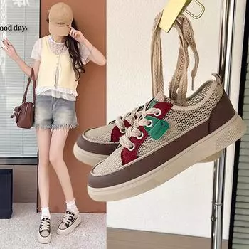 Women s shoes 2025 new spring leather casual board shoes with skirts are versatile and not tiring, little white shoes and soft-soled sports shoes 36