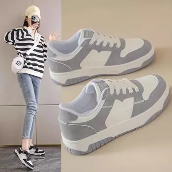 Women s shoes 2025 spring new street shooting trend low-top board shoes student breathable simple fashion casual sports shoes 35