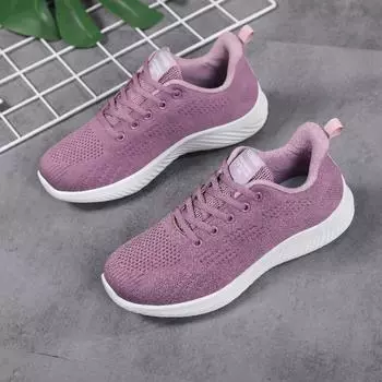 Women s shoes 2025 summer new fly-woven sports running shoes lightweight and versatile casual shoes fashion trend breathable running shoes 35