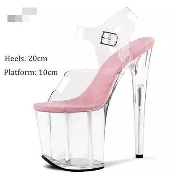 Women s shoes 2025 summer new one-word buckle strap stiletto high heel transparent sandals temperament fashion super high heels 34 прозрачный