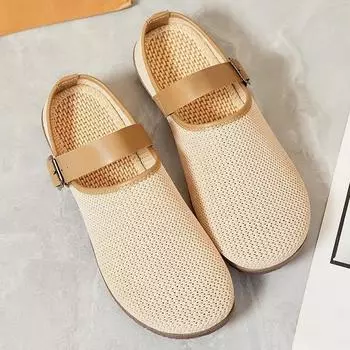 Women s Shoes Belt Buckle Women s Slippers Fashion Best Seller Casual Slippers Women New Solid Toe Cap Slippers 36