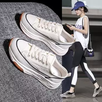 Женская обувь Повседневная обувь из парусины 2024 года Дышащая повседневная женская обувь для сноуборда на толстой подошве Обувь для спорта на открытом воздухе Вулканизированная обувь 35 синий