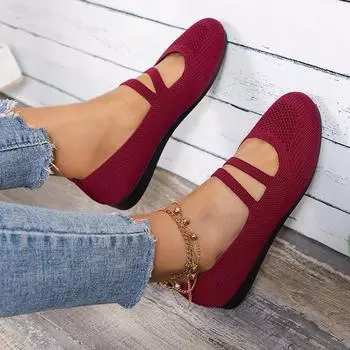 Women s Shoes Hot Sale Elastic Band Women s Flats Fashion Mesh Casual Flats Women New Round Toe Plus Size Flat Low Heels 36 серый
