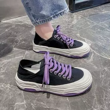 Women s Shoes Low Canvas Female Footwear High On Platform Round Toe 39 Korean Stylish Offer Original Autumn Casual With A 35
