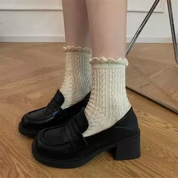 Женские туфли новые круглые нескользящие пружинные лакированные кожаные туфли на платформе износостойкие форменные женские туфли Мэри Джейн 35