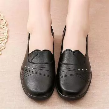 Women s Shoes New Slip on Women s Flats Fashion Crystal Casual Flat Shoes Hot Sale Round Toe Flat Low Heels Mujer 36 чёрный