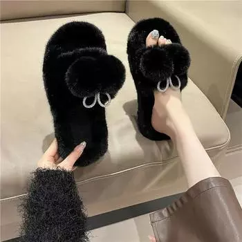 Women s Shoes on Sale 2024 New Open Toe Women s Slippers Autumn Simple Suede Solid Flat Casual Comfortable Slippers Zapatos 35 покинуть белый