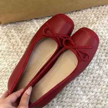 Женские туфли на платформе, мягкие балетки, женская обувь с круглым носком, повседневная 35 бежевый