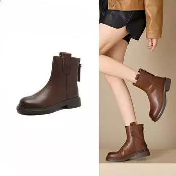 Women s Shoes Retro Boots Fashionable and Versatile Ankle Boots Height-increasing and Slimming Boots 35