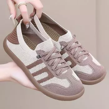 Women s shoes soft soles are not tired feet, summer breathable single shoes versatile shoes casual lace-up lazy soft soles women s cloth shoes 36