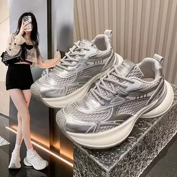 Women s Shoes Sports Casual Tennis Luxury Training Shoes Competition Breathable Fashionable Loafers Women s Running Shoes 35 бежевый