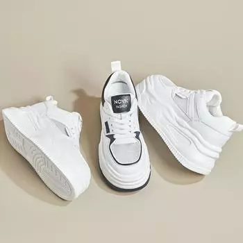 Women s shoes spring and summer dad shoes women s versatile thick-soled heightening casual little white shoes children s hollowed-out breathable 34 белый