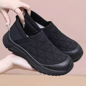 Women s shoes spring new pedal lazy shoes breathable mesh soft sole not tired feet mother shoes light sports casual shoes 36