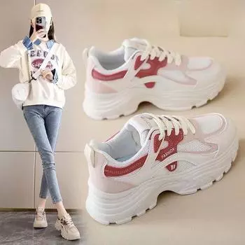 Women s Shoes Summer and Autumn Breathable Clunky Sneakers Sneaker Women s New Platform Casual All-Match Mesh Shoes 35