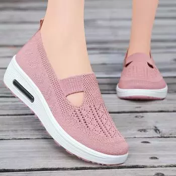 Women s shoes summer new one-pedal mother shoes air cushion light walking shoes platform-soled versatile single shoes 36