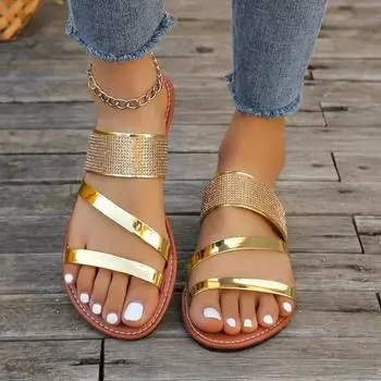 Женская обувь, летняя одежда, женские резиновые шлепанцы-елочки оверсайз, обувь на плоской подошве, пляжные мягкие сверкающие пружины 36