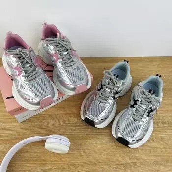 Женская обувь. Туфли на толстой подошве. Женские летние низкие повседневные туфли с мягкой подошвой. Универсальные маленькие белые туфли. Женская студенческая спортивная обувь. 35 серый