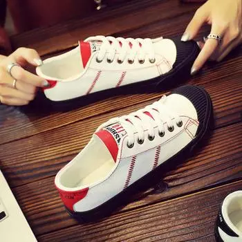 Women s Shoes Trend 2024 Running White Chunky Fashion Woman Shoe Casual Hit Flat on Promotion Autumn Canvas Black Spring Low New 35