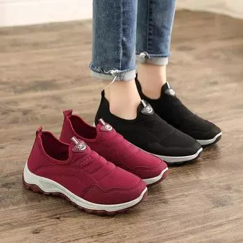 Women s shoes waterproof cloth women s lightweight casual shoes old Beijing cloth shoes one-pedal lazy shoes ultra-light non-slip walking shoes 36