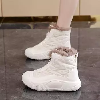 Women s shoes winter velvet thickened warm popular high-top casual fashion versatile warm shoes snow boots 36 чёрный