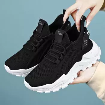 Women s Shoes with Soft Soles Are Not Tiring. Summer New Fly Woven Breathable Sports Shoes, Plus Size Shoes, Children s Versatile Thick Soled Shoes 36 белый