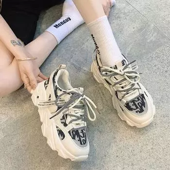 Женская обувь на толстой подошве и обувь, увеличивающая рост 35 чёрный