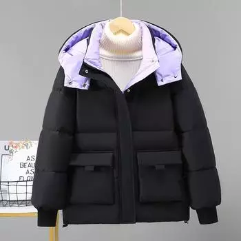 Women s Short Winter Cotton Coat, 2025 New Season, Korean Style, Versatile, Hooded, Stylish and Warm Cotton Jacket S