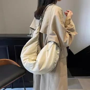 Женская сумка через плечо, большая вместимость, сумка-хобо, студенческая сумка для поездок на работу и обратно темно-синий