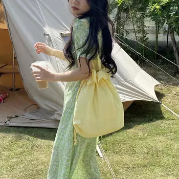 Женские сумки через плечо, новая мода, кремовый гусь, желтый, с оборками, плиссированная сумка, для отдыха, универсальная холщовая сумка для отдыха, ручные сумки