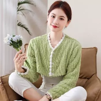 Women s Shoulder Guard: Warm Postpartum Waistcoat & Cervical Protection Shawl for Autumn/Winter, Plus Velvet & Thick Long Sleeves L (52.5-62.5 kg)