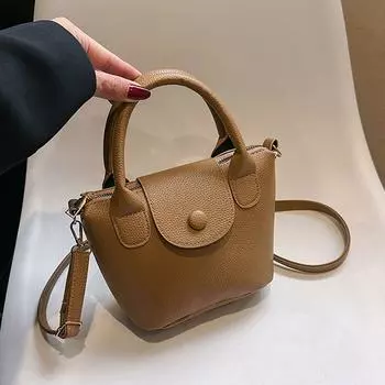 Женская сумка-мессенджер из искусственной кожи, простая плиссированная сумка, сумка-ведро, повседневная простая сумка, сумка через плечо