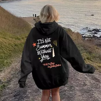 Женский флисовый свитер с рукавами на плечах, однотонный, с принтом букв, карманом-кенгуру, с капюшоном и завязками XS красный