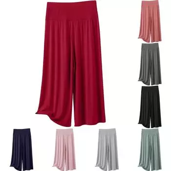Women s Sleeping Pants, Women s Loose Casual Cropped Pants, Pregnant Women Can Wear Home Pants, High Waisted Wide Leg Pants L