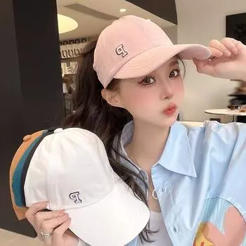 Women s Slim-Looking Ponytail Baseball Cap Spring/Summer Air Top UV-Proof Sun Hat Athleisure Internet Celebrity Peaked Cap C2000 horsetail stereo P cap Pink M(56-58cm)
