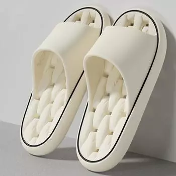 Women s slippers Non-slip leaky bathroom Slippers Casual men s slippers Deodorant beach shoes Soft soled couple flat sandals 36-37 чёрный