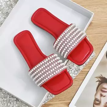 Women s Slippers Summer Shoes Flat Casual Leather Low Elegant Home Slippers Comfortable Luxury Cheap Products and 35