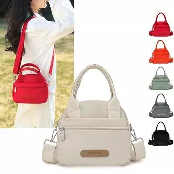 Женская маленькая сумка из нейлона через плечо, сумка через плечо для мамы красный