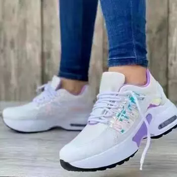 Women s Sneakers 2024 Spring New Fashion Breathable Lace Up Wedge Canvas Vulcanized Shoes Casual Mesh Sneakers Zapatilla Mujer 35 чёрный