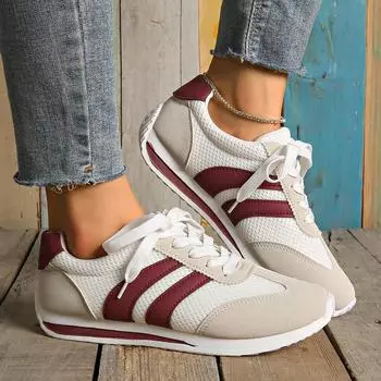 Women s Sneakers 2025 Spring/autumn Casual Platform Sneakers Female New Striped Casual Comfortable Vulcanized Shoes 36
