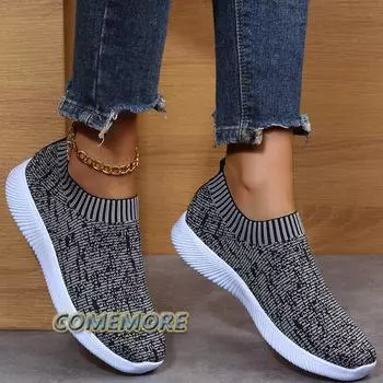 Women s Sneakers Fashion Socks Shoes Breathable Casual Flat Loafer Footwear Vulcanized Shoes Slip on Woman Tennis Female Autumn 35